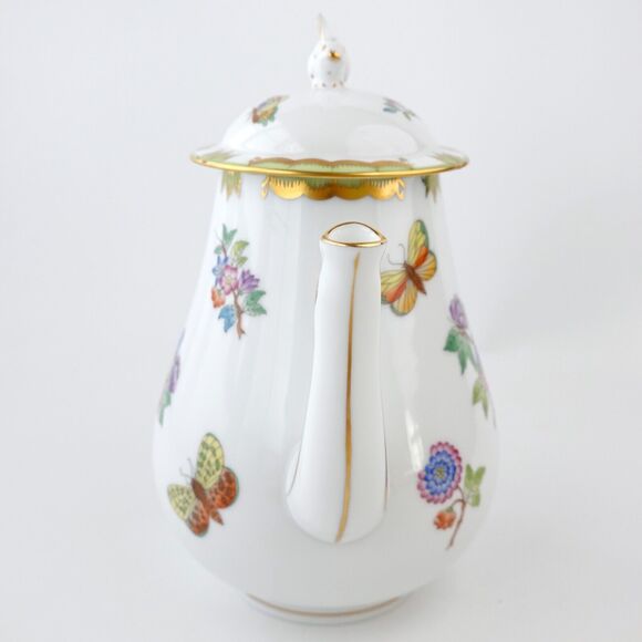 HEREND Queen Victoria Individual Coffee Pot With Bunny Final 3412, Ear chip,RARE - Picture 4 of 16